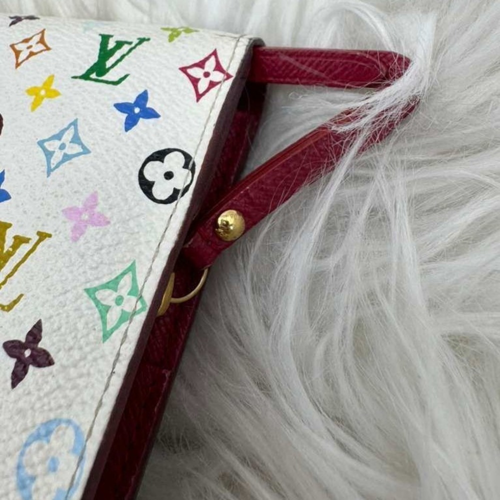 Authentic Louis Vuitton Multicolor Murakami Long Wallet White Zippy Wallet - Picture 5 of 14